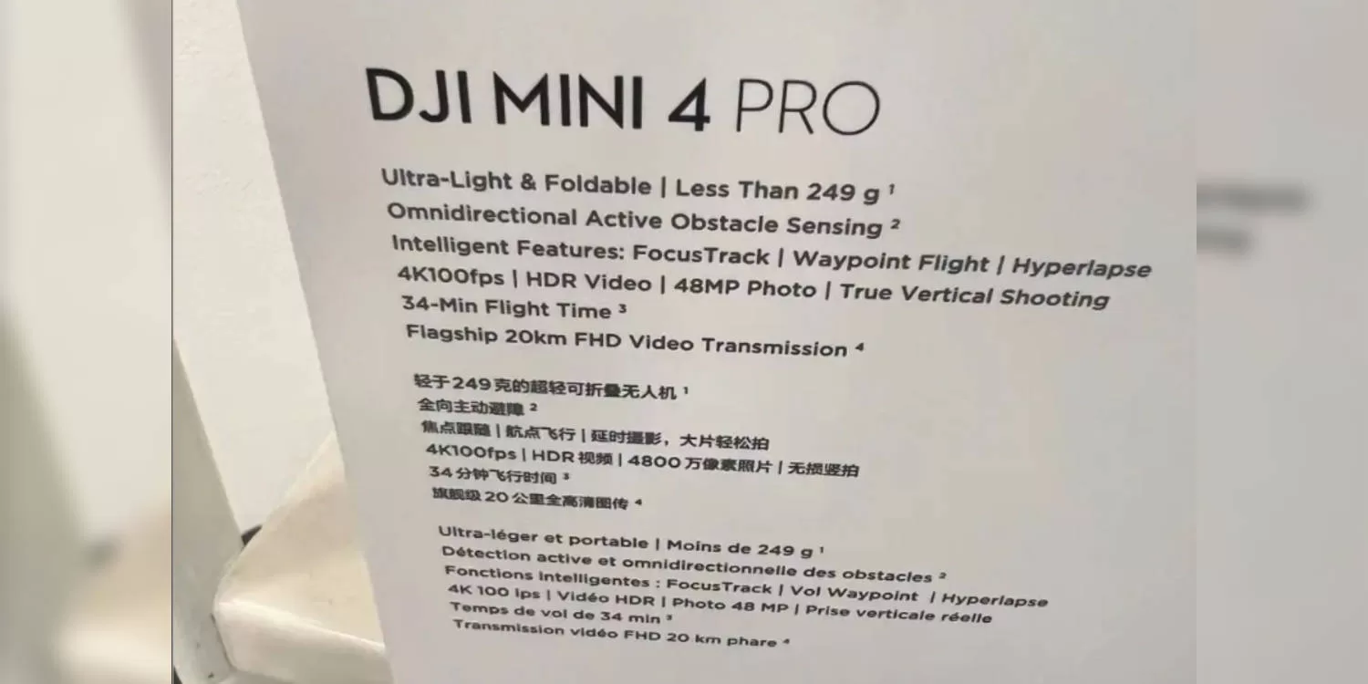 DJI Mini 4 Pro features leak